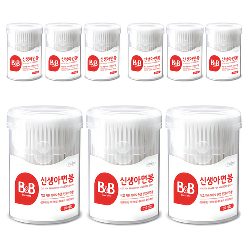 비앤비 신생아 면봉, 210개입, 9개