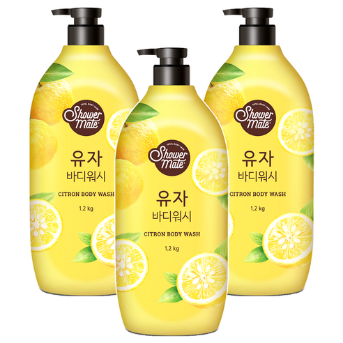 샤워메이트 바디워시 유자향, 1.2kg, 3개
