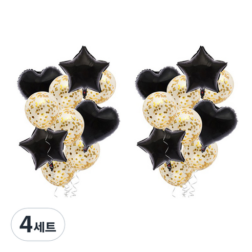 마켓감성 별 하트 파티 풍선 10p 세트, 타입7, 4세트