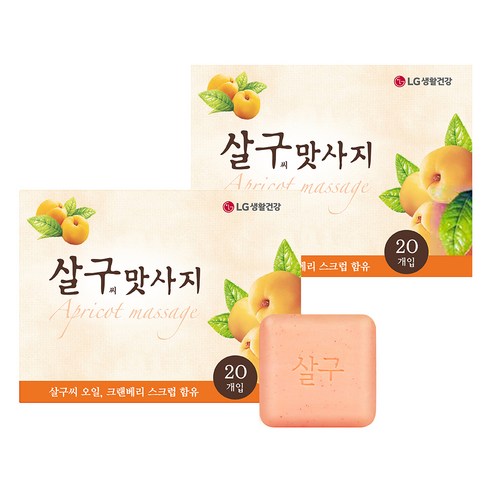 LG생활건강 살구씨맛사지 비누, 90g, 40개