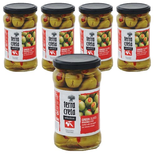 테라크레타 피망 그린 올리브 (씨 제거), 290g, 5개