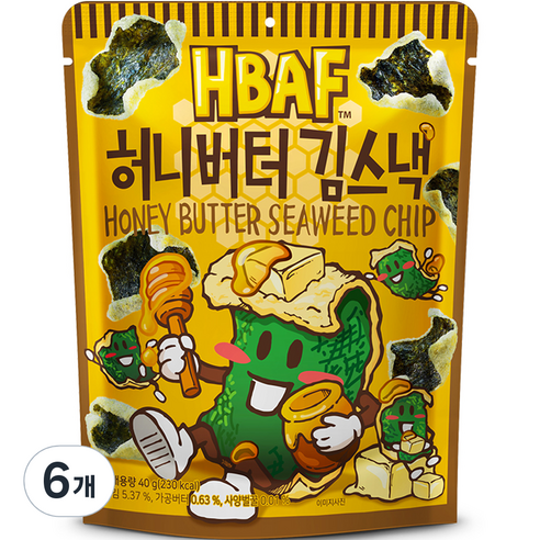 바프 허니버터 김스낵, 80g, 2개