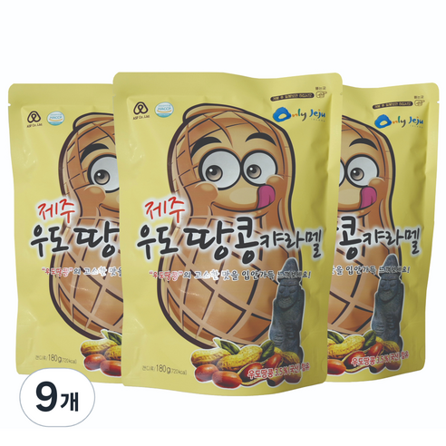 제주 우도땅콩 캬라멜, 180g, 9개