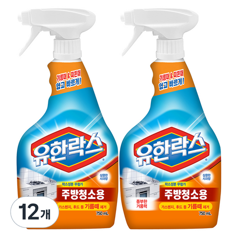 유한락스 주방청소용, 750ml, 12개