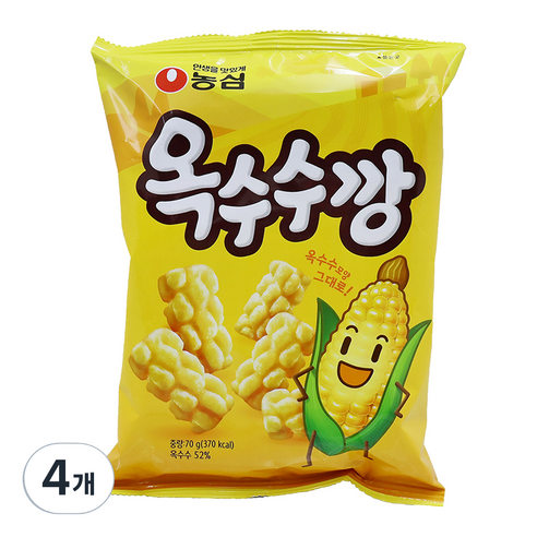 농심 옥수수깡 과자, 70g, 4개