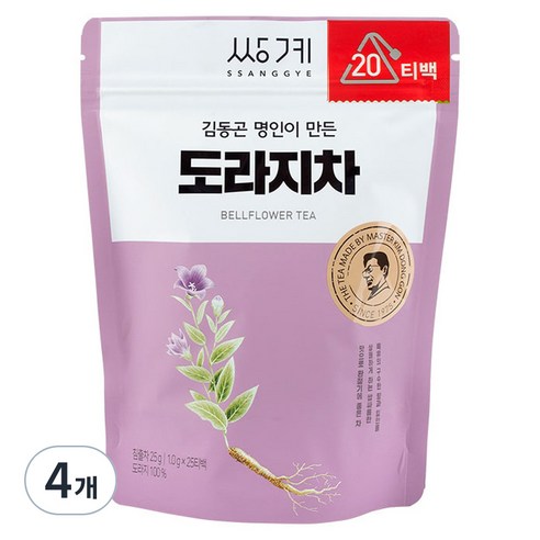 쌍계명차 목을 상쾌하게 도라지차, 20개입, 4개, 1g