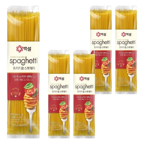 백설 스파게티면, 250g, 5개
