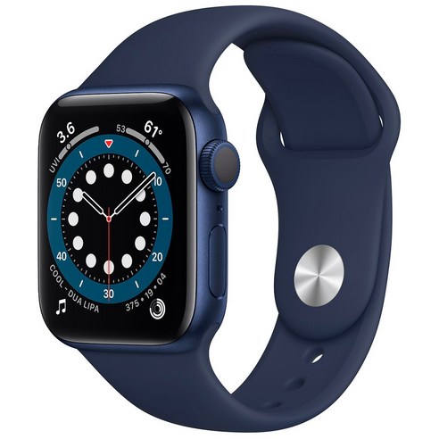 Apple 애플워치 6, 블루 알루미늄 케이스, 딥 네이비 스포츠 밴드, 40mm, GPS