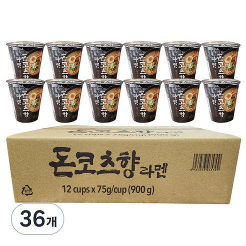 돈코츠향 라멘 소컵 라면 75g, 36개