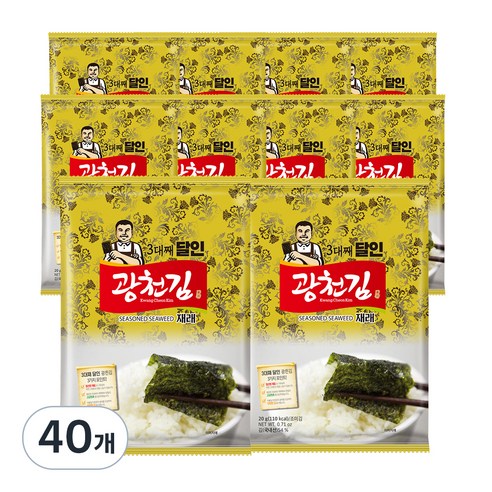 광천김 3대째 달인 재래 전장김, 20g, 40개