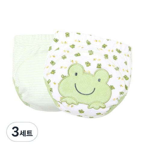 조이멀티 배변훈련팬티 2입, 개구리I (그린), 3세트