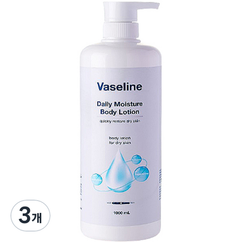 바세린 데일리 모이스처 바디로션, 1000ml, 3개