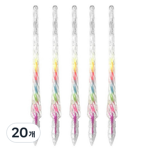 조선문방구 크리스탈 레인보우 중성펜 0.5mm, 20개, 혼합색상