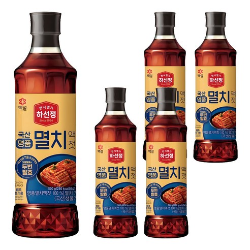 하선정 국산 명품 멸치액젓, 500g, 5개