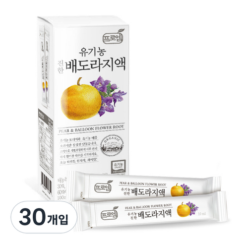 프로엠 유기농 진한 배도라지액 스틱, 10ml, 30개