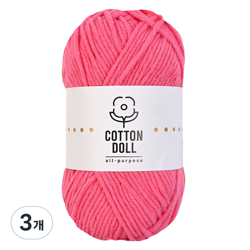 니뜨 코튼돌 뜨개실 50g, 3개, 14 꽃핑크