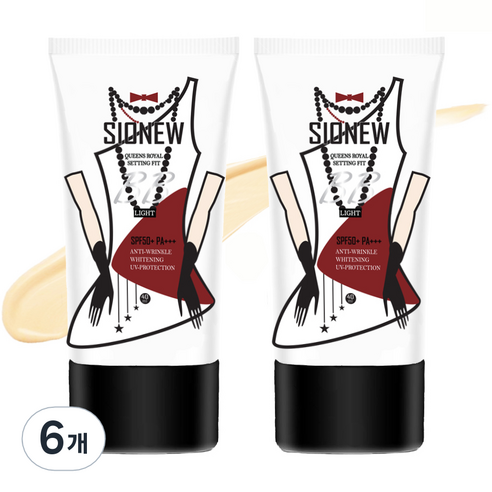 시오뉴 퀸즈로얄 셋팅핏 BB크림 SPF50+ PA+++ 40ml, 라이트, 6개