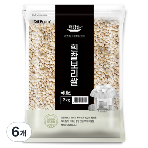 더담은 국산 흰찰보리쌀, 2kg, 6개