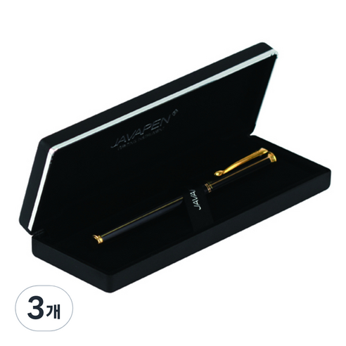 자바펜 수성 볼펜 0.6mm 케이스 포함, 노블레스, 3개