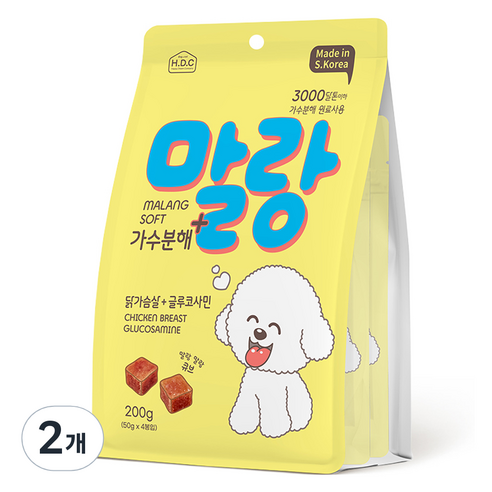 강아지 말랑소프트 가수분해 + 글루코사민 간식 4p, 닭고기맛, 200g, 2개