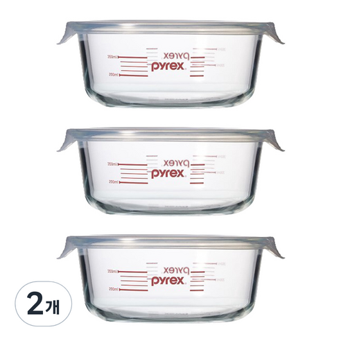 파이렉스 계량 저장용기 원형 620ml, 2개, 단품