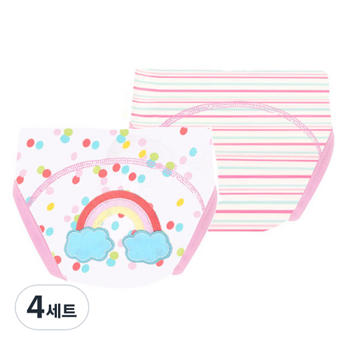 엠케이 순면 배변훈련팬티, J 무지개, 4세트