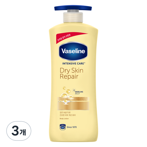 바세린 드라이 스킨 리페어 로션, 600ml, 3개