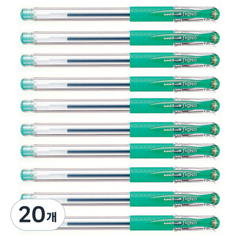시그노 유니볼 펜 UM-151 0.28mm, 에메랄드, 20개