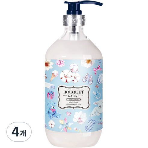 부케가르니 바디로션 베이비파우더, 1000ml, 4개