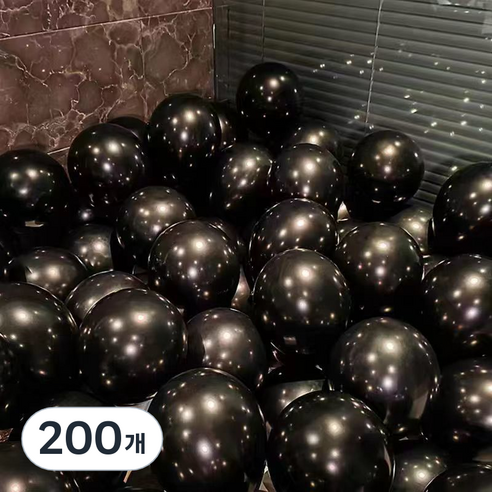 EUMES 이벤트 풍선 펄, 블랙, 200개
