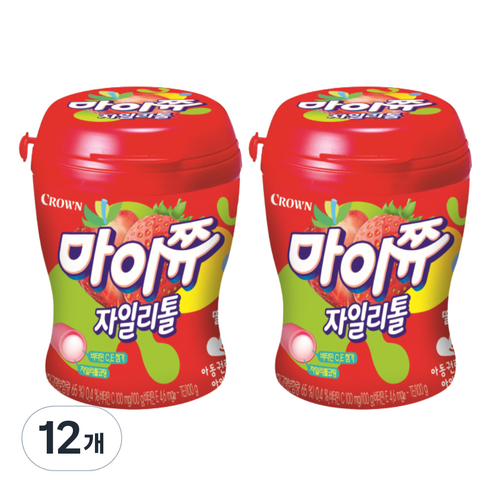 크라운 마이쮸 용기 딸기, 110g, 12개