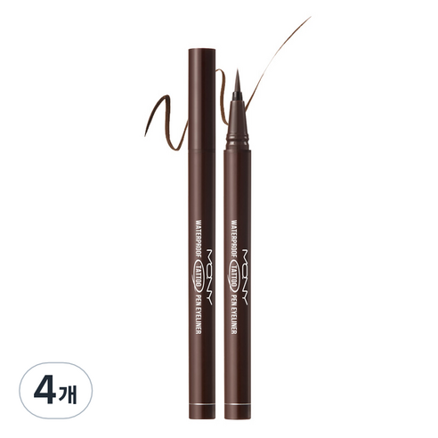맥퀸뉴욕 워터프루프 타투 펜아이라이너, 딥 브라운, 4개