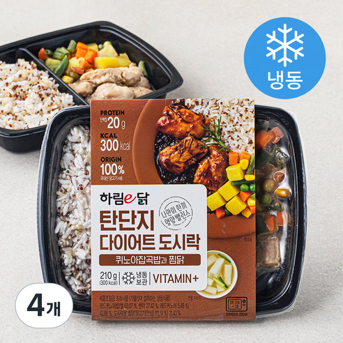 하림이닭 탄단지다이어트 도시락 퀴노아잡곡밥과 찜닭 (냉동), 210g, 4개
