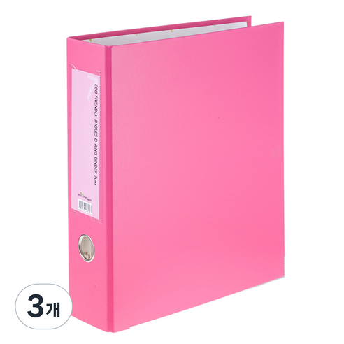 에코청운 에코 3공D링 바인다 7cm A4, 분홍, 3개