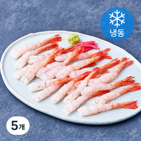 북방도화새우살 포장횟감 20미 (냉동), 5개, 95g(3L)