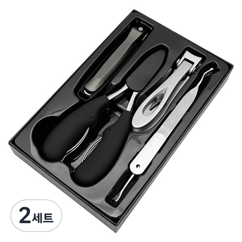 Daybyday 전문가용 손톱깎이 5종 세트, 2세트, 실버블랙