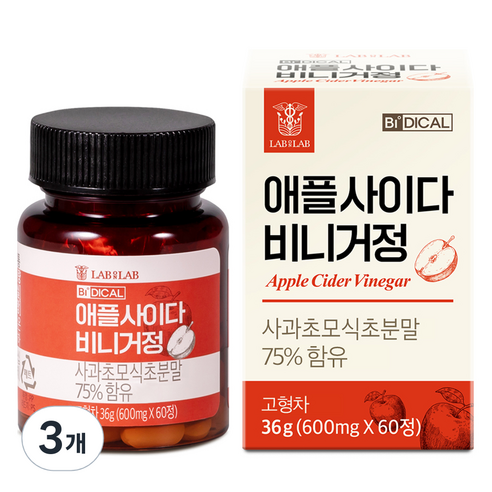 비디컬 애플 사이다 비니거 정, 60정, 3개