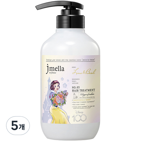 제이멜라 디즈니100 에디션 라임 앤 바질 헤어 트리트먼트 만다린향, 500ml, 5개