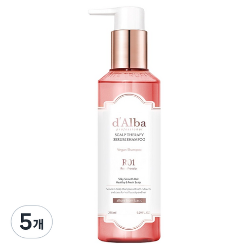 달바 프로페셔널 리페어링 스칼프 테라피 세럼 샴푸 로제 프리지아, 275ml, 5개