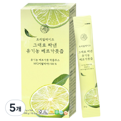트리밀데이즈 그대로 짜낸 유기농 베르가못즙, 5개, 300g