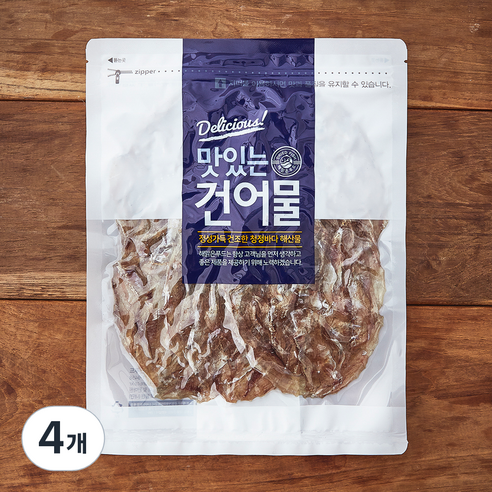 해맑은푸드 두꺼운 두툼쥐포 6장 내외, 4개, 230g