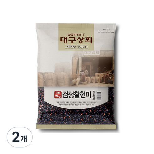 대구상회 검정찰현미, 2kg, 2개