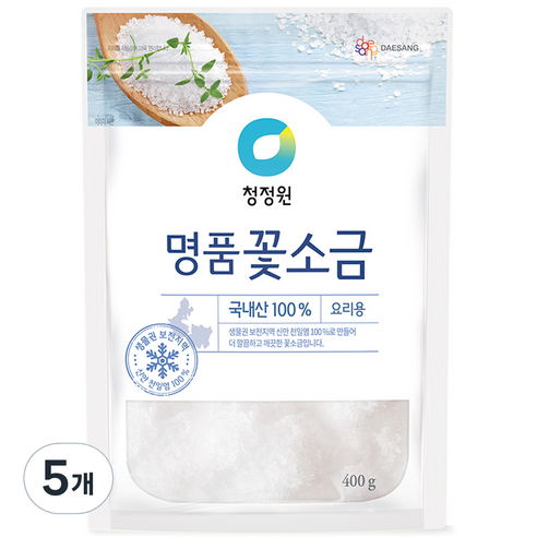 청정원 명품 꽃소금, 5개, 400g