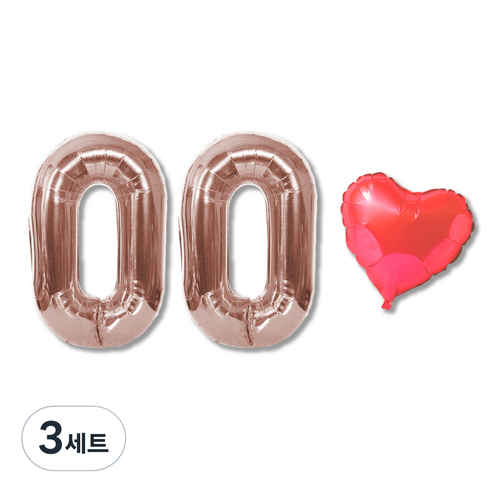 올댓파티 00 기념일 벌룬 세트, 혼합색상, 3세트