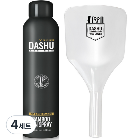 다슈 포 맨 프리미엄 밤부 핀 헤어스프레이 300ml + 씨쓰루 페이스 커버 투명, 4세트