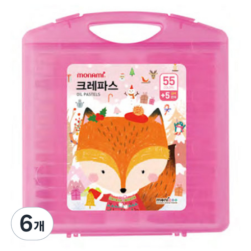 모나미 모니주 크레파스 55색+5색 여, 60색, 6개