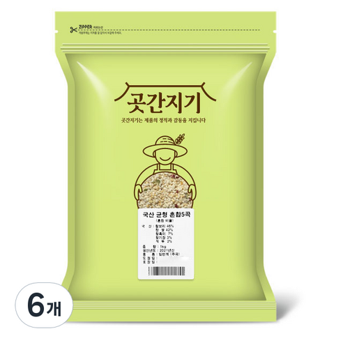 곳간지기 국산 균형 혼합 5곡, 1kg, 6개