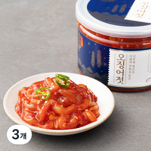 굴다리 김정배 명인 오징어젓, 500g, 3개