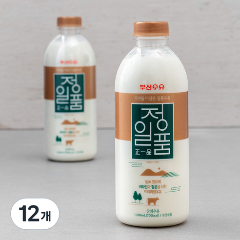 부산우유 정일품 우유, 1000ml, 12개