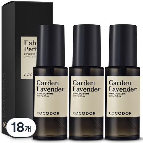 코코도르 룸 앤 패브릭 퍼퓸 섬유탈취제 가든라벤더, 80ml, 18개